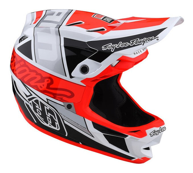 Casco Troy Lee Designs D4 Composite Team Sram White / Glo Red